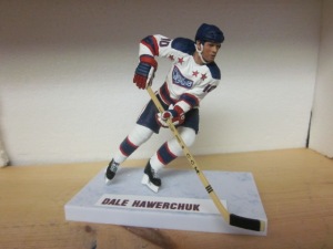 Dale Hawerchuk in model form with his 1980 Cornwall Royals uniforms. 